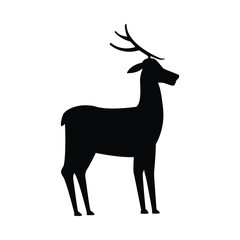 Obraz premium wild reindeer animal silhouette nature icon