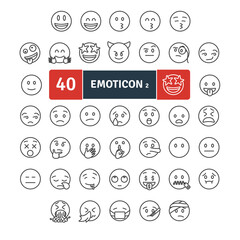 Emoticons Thin Line Pack. Vector scalable icons