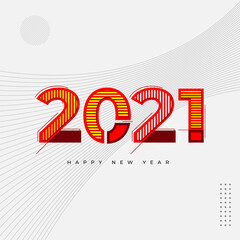 Abstract 2021 happy new year template design