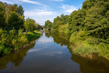 A beautiful scenery by a river one of the latest days of summer. Picture from Ringsjon, Scania, southern Sweden.