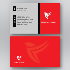 Corporate Business Card Grey & Red