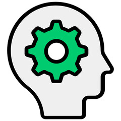 
Vector of mindset in flat style, brain setting
