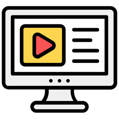 
Video learning, flat icon design 
