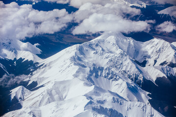 Fototapeta na wymiar View over Southern Alps in New Zealand