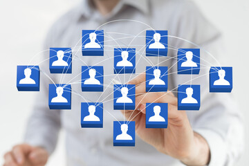 conference Digital Network and data concept team.