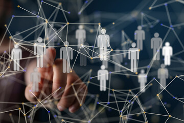 organization chart team concept networking technology.