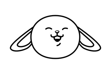 cute little rabbit funny head line style