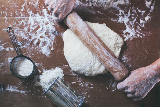 Making bread.