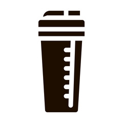 Sport Cup Equipment Shaker Vector Icon. Bio Balancers Muscle Sportsman Nutrition Plastic Shaker Pictogram. Dietary Protein Ingredient, Bar Bodybuilding Contour Illustration
