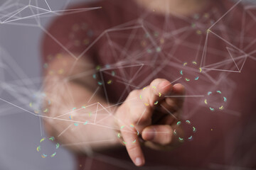 network binary code interface digital touch