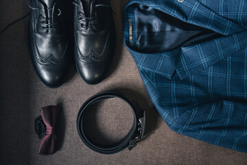 Shoes of a young successful businessman guy