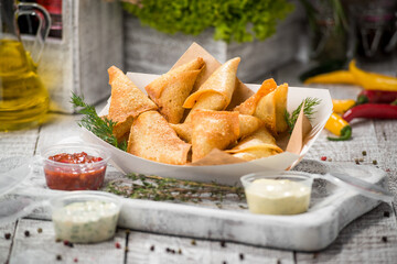 Tasty pancakes served