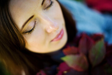 Woman's portrait is autumn