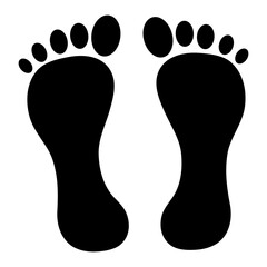 Footprint black isolated vector. Silhouette feet isolated illustration.