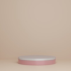 3d illustration with geometric shapes. pastel cylinder podium platforms for cosmetic product presentation. mock up minimal design with empty space. Abstract composition modern