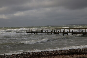At Aborg beach in Denmark. Cloudy and windy, a touch of sunshine