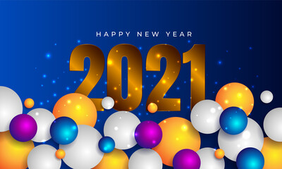 Luxury happy new year 2021 template design