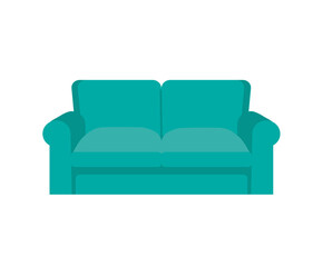 Vector illustration of a two seater green sofa