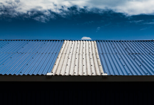 Metal roof with perfect sky