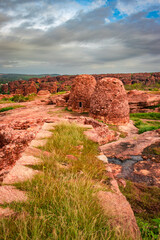 ancient fort architecture with amazing sky from flat angle shot