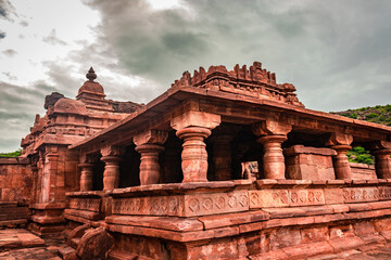 Fototapeta premium ancient temple with holly religious lake and mountain background at morning