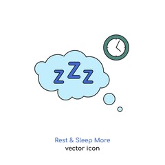 Rest and sleep more icon