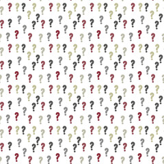 Vector seamless pattern with question marks. Monochrome hipster background. Hand drawn random black punctuation marks eps 10