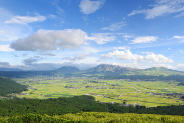 熊本県・阿蘇国立公園の大観峰パノラマ
