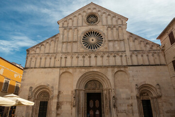 Fototapeta na wymiar Zadar / Croatia - September 2 2020: St.Anastasia cathedral in Zadar, Croatia.