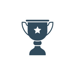 Award cup vector icon. Trophy sign. Champion's cup icon with star
