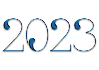 2023, Jahreszahl, Nummer, Blau