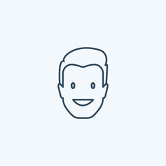 Happy head of man icon.