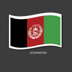 Afghanistan flag Vector waving with flags.