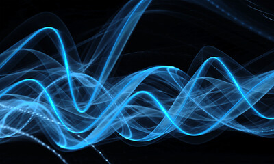 Elegant abstract wave, beautiful background for art projects. 3D illustration, computer-generated fractal