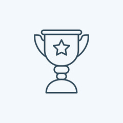 Award cup vector icon. Trophy sign. Champion's cup icon with star