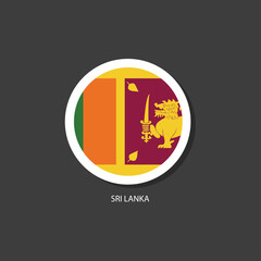 Sri Lanka flag Vector circle with flags.