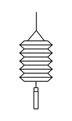 chinese paper lamp hanging line style icon