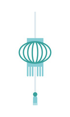 blue chinese paper lamp hanging icon