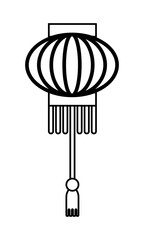 chinese paper lamp hanging line style icon