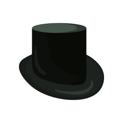 Tall hat cartoon illustration in flat style. Head wear for fancy-dress party on white background.