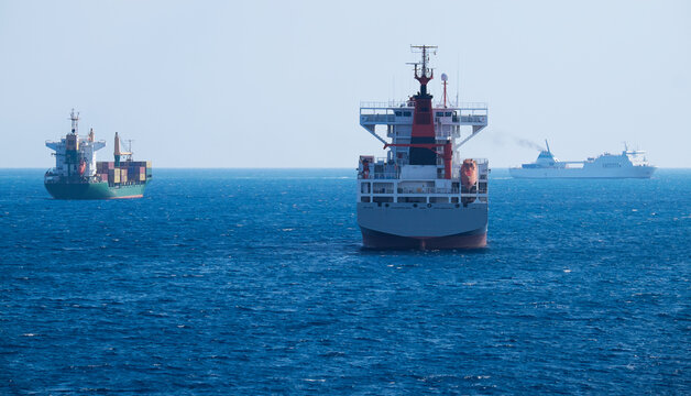 Cargo containers in sun