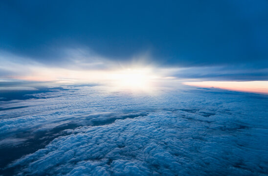 Sunrise over clouds