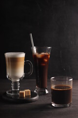 Coffee on a dark background