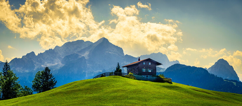 landscape at the wetterstein mountains - bavaria