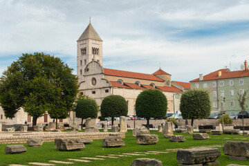 Fototapeta na wymiar St. Mary's church located in the old city of Zadar opposite St. Donatus Church