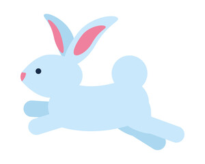 cute rabbit jumping animal farm icon