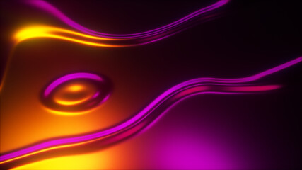 3d render wavy surface. Abstract waving background with neon ripples. Iridescent holographic liquid multicolor pattern, fluid shapes.