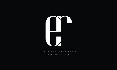 Fototapeta er, re, e, r Letter Logo Design with Creative Modern Trendy Typography obraz