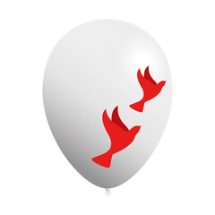 Turkish balloon with doves design, Turkey culture travel and asia theme Vector illustration