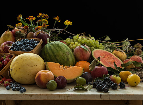 Studio shot of fruit still life